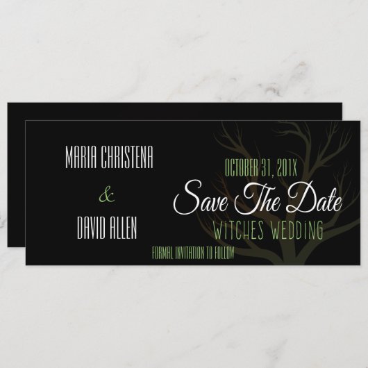 Halloween Hexen Hochzeit speichern das Datum Save The Date (Vorne/Hinten)