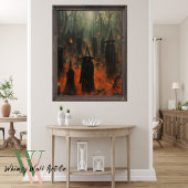 Halloween-Hexen im waldgotischen Raum Poster