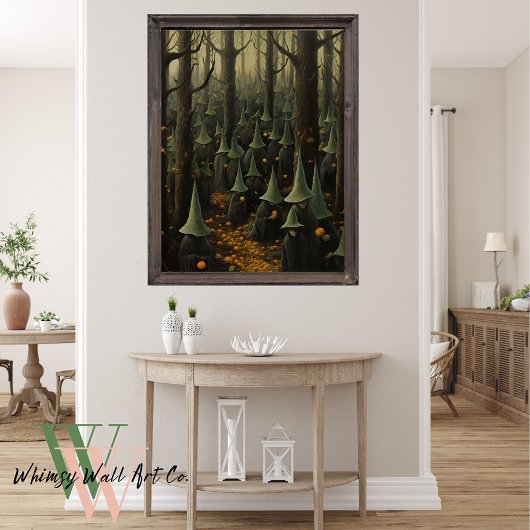 Halloween Hexen in der Forest Dark Gothic Art Poster