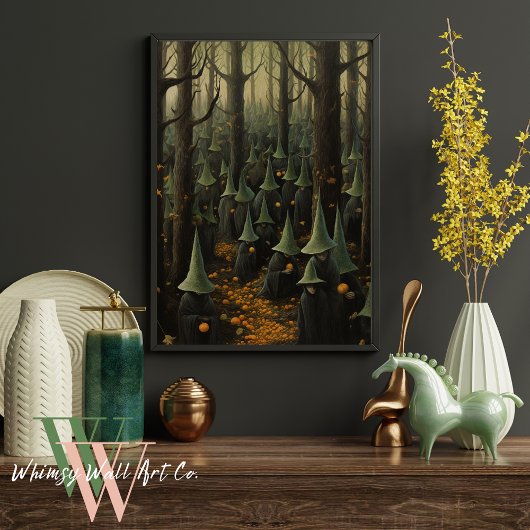 Halloween Hexen in der Forest Dark Gothic Art Poster