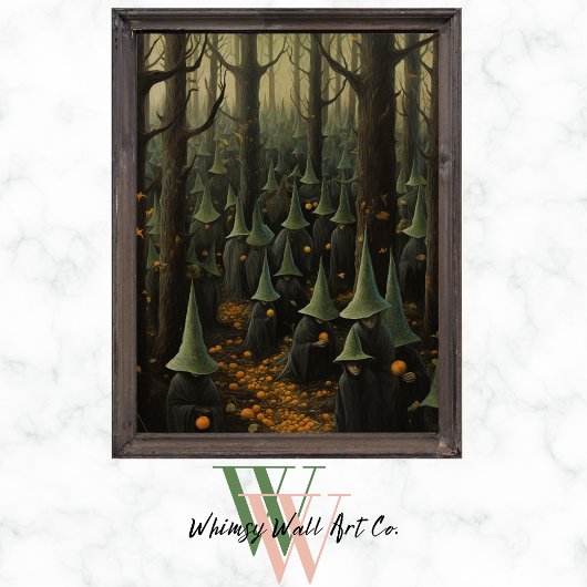 Halloween Hexen in der Forest Dark Gothic Art Poster