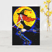 Halloween Hexen Karte (Gelbe Blume)