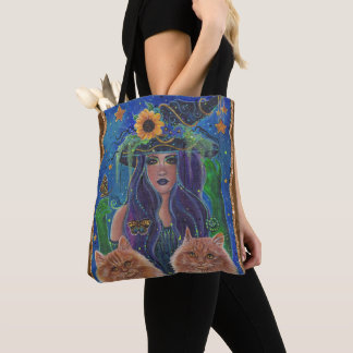 Halloween-Hexen-Kitty-Kunst von Renee Lavoie Tasche