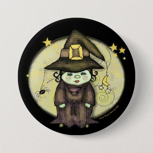 Halloween Hexen Knopf Button (Vorderseite)