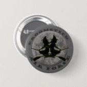 Halloween Hexen Knopf Button (Vorne & Hinten)