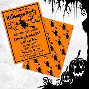 Halloween-Hexen-Kostenüm-Party Einladung