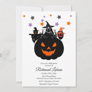 Halloween Hexen Kürbis Baby Shower Einladung