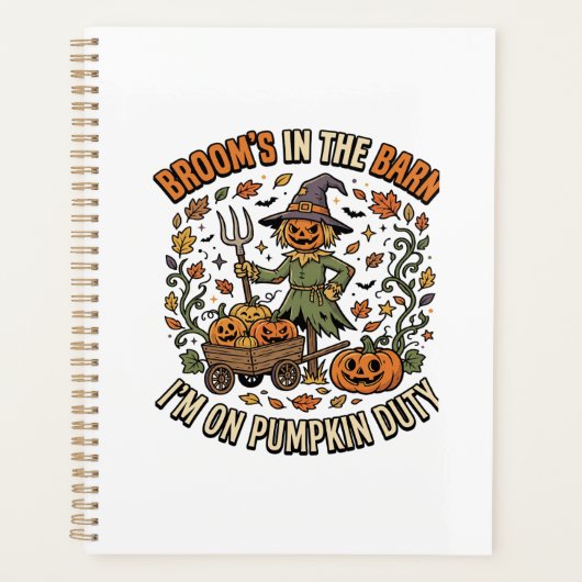 Halloween Hexen-Kürbis-Patch Humor Planer (Vorderseite)