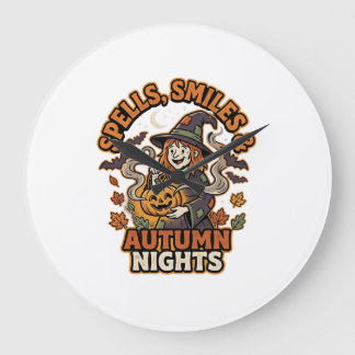 Halloween Hexen Kürbis Stimmung Große Wanduhr