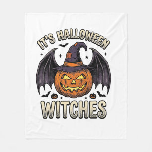 Halloween-Hexen-Kürbis-Vintage-Fledermaus-Shirt_1 Fleecedecke