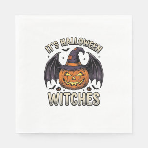 Halloween Hexen-Kürbis Vintage-Fledermaus-Shirt_1 Serviette