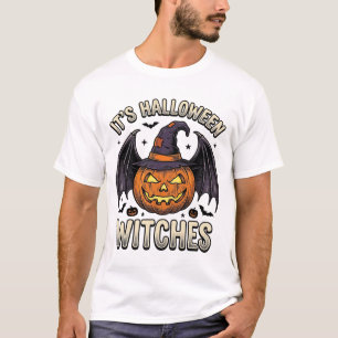 Halloween Hexen-Kürbis Vintage-Fledermaus-Shirt_1 T-Shirt
