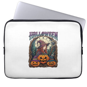 Halloween Hexen Kürbisse Mondphasen_1 Laptopschutzhülle