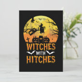 Halloween Hexen mit dem Hitches-Camping-Camper Einladung (Stehend Vorderseite)