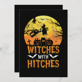 Halloween Hexen mit dem Hitches-Camping-Camper Einladung (Vorne/Hinten)