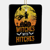 Halloween Hexen mit dem Hitches-Camping-Camper Keramikornament (Rechts)