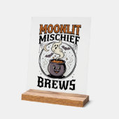 Halloween Hexen Mond Unfug Acrylschild (Winkel)