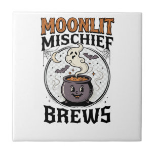 Halloween Hexen Mond Unfug Fliese