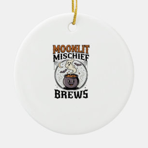 Halloween Hexen Mond Unfug Keramik Ornament