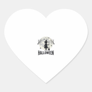 Halloween-Hexen-Mond-Vintage-Stich-Design_1 Herz-Aufkleber