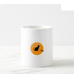 Halloween Hexen-Mondphasen-Tasse - Schwarz & Orang Kaffeetasse