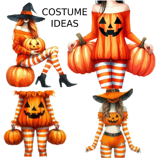 Halloween-Hexen-Orange-Streifen-Strümpfe Leggings