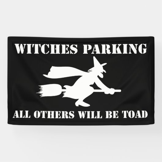 Halloween Hexen Parking Spaß Banner (Horizontal)