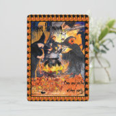 Halloween Hexen-Party Einladung (Stehend Vorderseite)