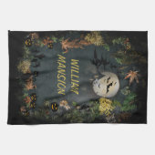 Halloween Hexen Party Nachtplaner Einladung Geschirrtuch (Horizontal)