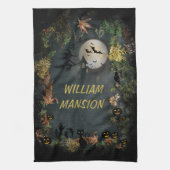 Halloween Hexen Party Nachtplaner Einladung Geschirrtuch (Vertikal)