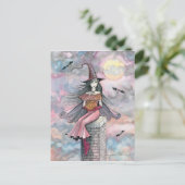 Halloween Hexen Postkarte (Stehend Vorderseite)