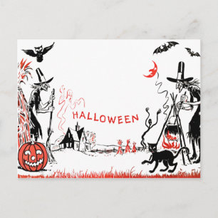 Halloween Hexen Postkarte