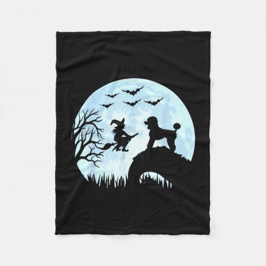 Halloween Hexen Pudel  Fleecedecke (Vorderseite)