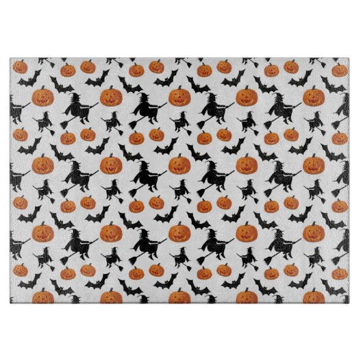 Halloween Hexen, Pumpkins und Fledermäuse Schneidebrett (Vorderseite)