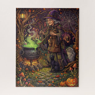 Halloween Hexen-Puzzle, Schwarze Katze Rühr-Gesche Puzzle