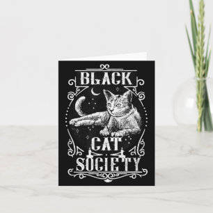 Halloween Hexen-Saison Feline Vintage Schwarze Kat Karte