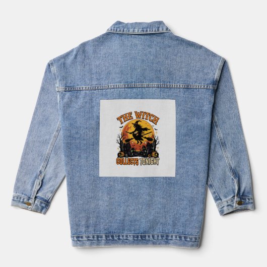 Halloween Hexen Sammlung Humor Jeansjacke (Rückseite)