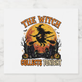 Halloween Hexen Sammlung Humor Schaumweinetikett (Einzelnes Label)