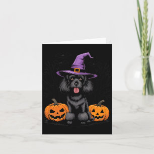 Halloween Hexen-Schwarzer Standard Poodle Hund Gru Karte