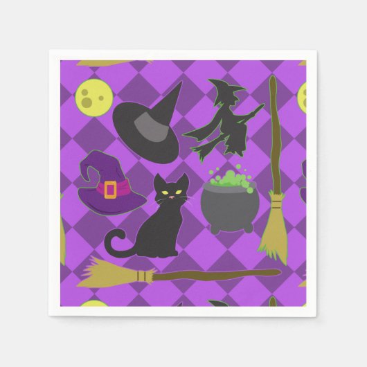Halloween Hexen Serviette (Vorderseite)