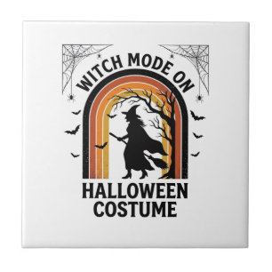 Halloween-Hexen-Shirt Lustiges Kostüm Vintage-Grav Fliese