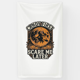 Halloween-Hexen-Shirt Süßigkeiten Gruselig Vintage Banner