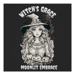 Halloween-Hexen-Shirt Unisex Herbst-Shirts Poster