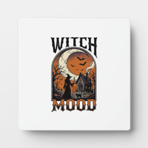 Halloween-Hexen-Shirt Vintage-Geister-Mond-Design_ Fotoplatte