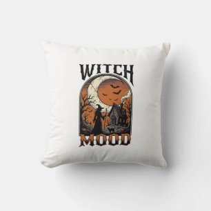 Halloween-Hexen-Shirt Vintage-Geister-Mond-Design_ Kissen