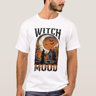 Halloween-Hexen-Shirt Vintage-Geister-Mond-Design_ T-Shirt