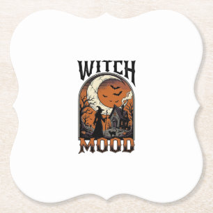 Halloween-Hexen-Shirt Vintage-Geister-Mond-Design_ Untersetzer