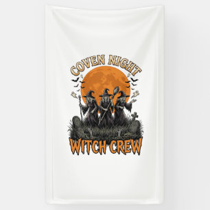 Halloween-Hexen-Shirt Vintage Graviert Coven Nacht Banner