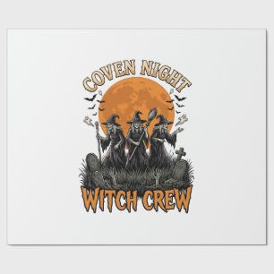 Halloween-Hexen-Shirt Vintage Graviert Coven Nacht Geschenkpapier