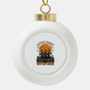 Halloween-Hexen-Shirt Vintage Graviert Coven Nacht Keramik Kugel-Ornament